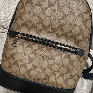 Coach Signature Tan and Black Men's Backpack